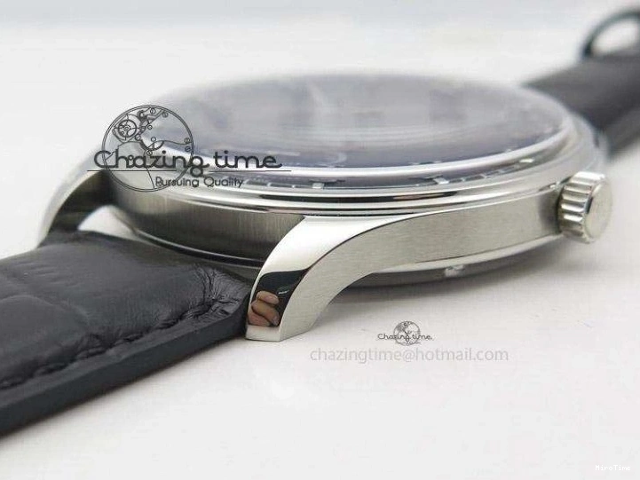 MIROTIME 0322 Portuguese IW545407 Black Dial ZF 1:1 Best Edition On Dark Blue Leather Strap DailyWear 7337